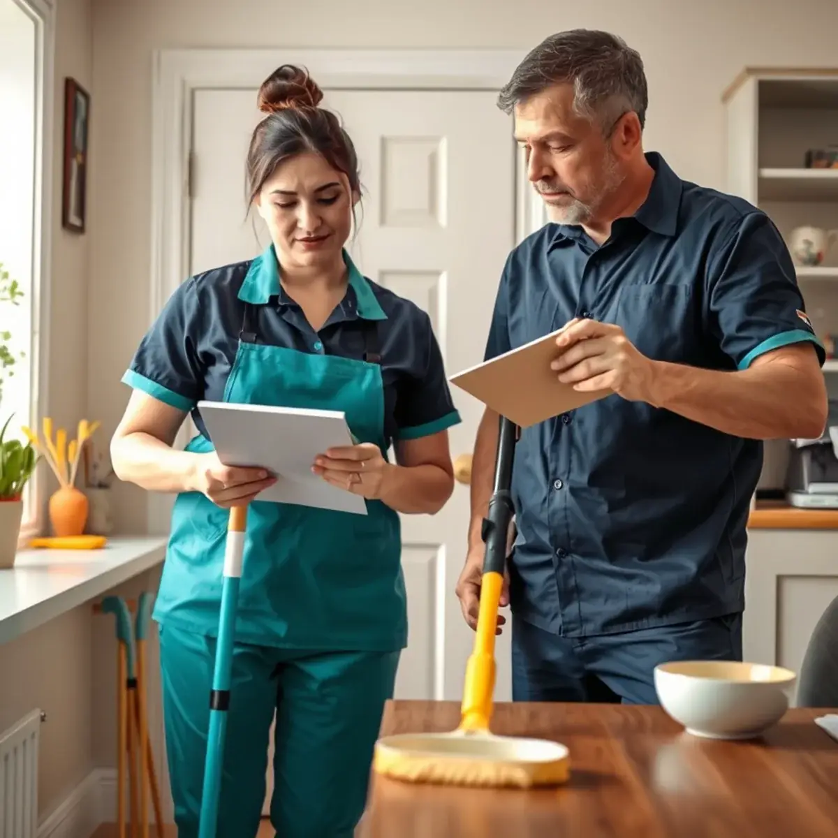 Homeowner reviewing house access and schedule changes before a cleaning visit