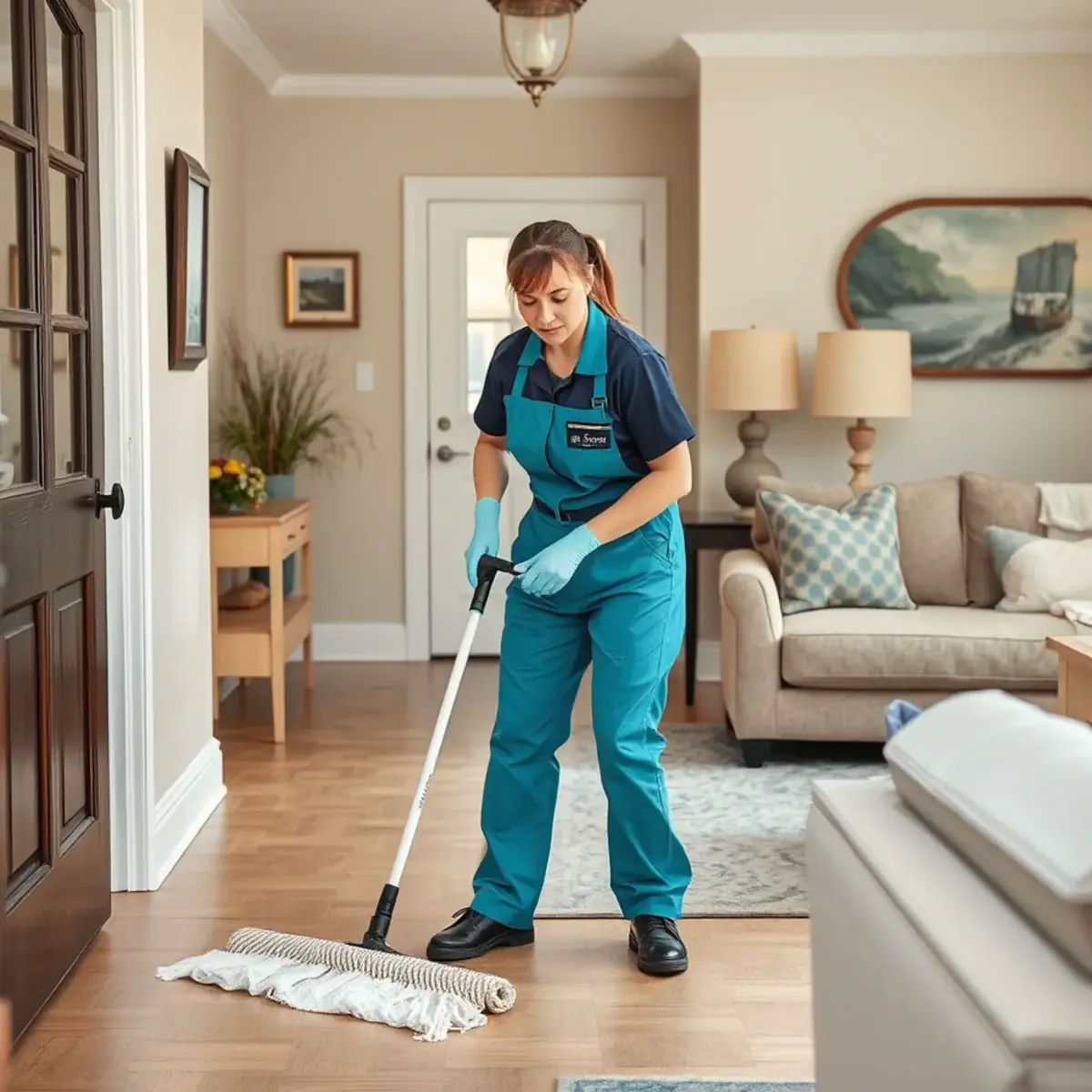 Professional cleaner working inside a Absecon, New Jersey home