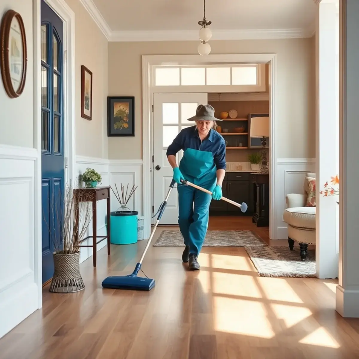 Professional cleaner working inside a Atlantic City, New Jersey home