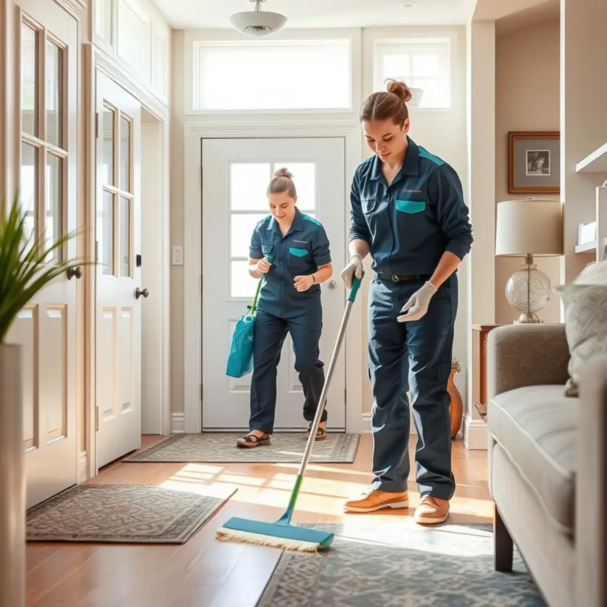 Professional cleaner working inside a Brick, New Jersey home