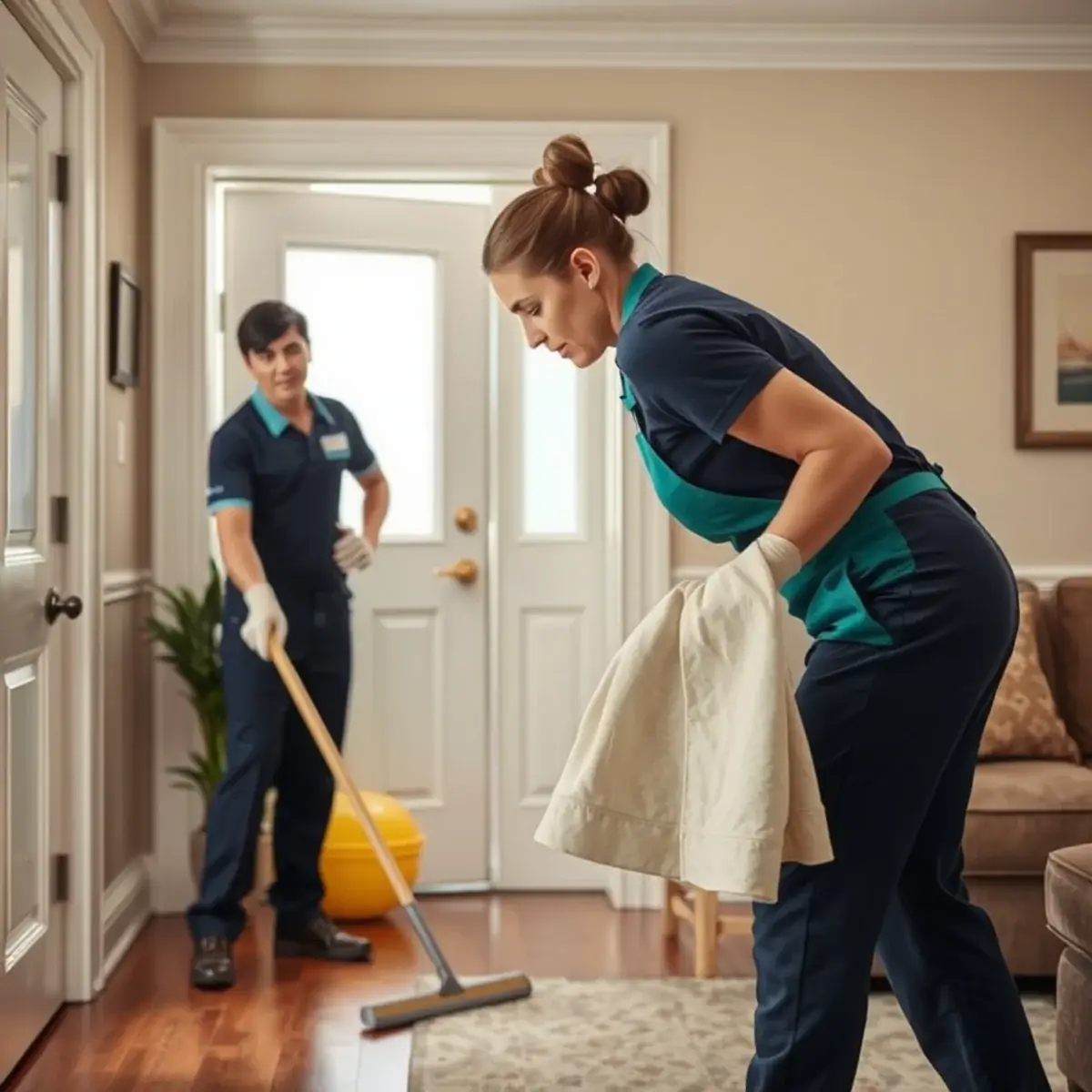 Professional cleaner working inside a Clementon, New Jersey home