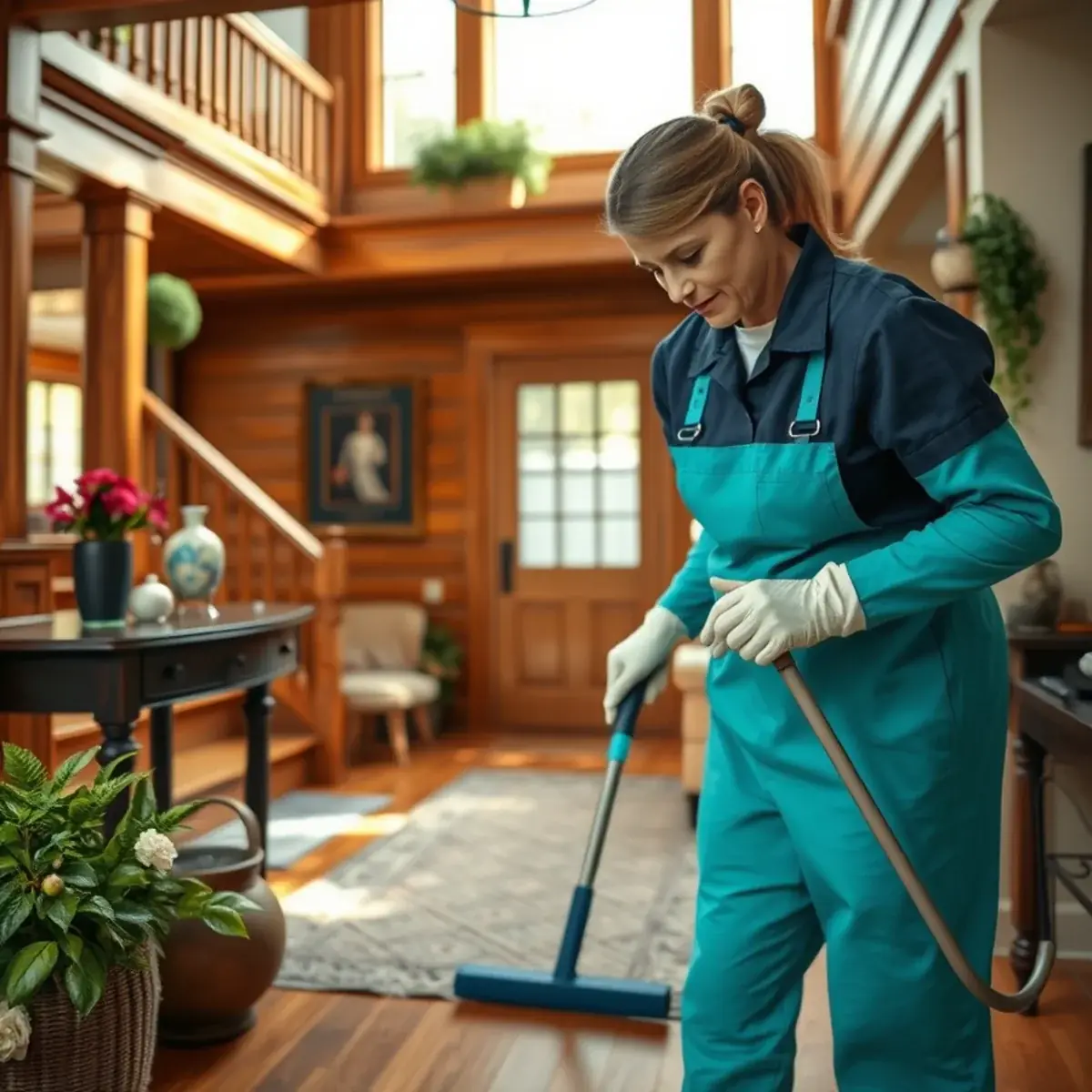 Professional cleaner working inside a Croton, New Jersey home