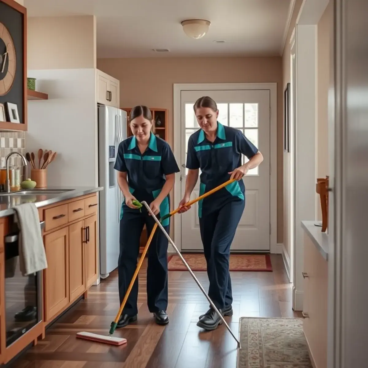 Professional cleaner working inside a Deerfield, New Jersey home