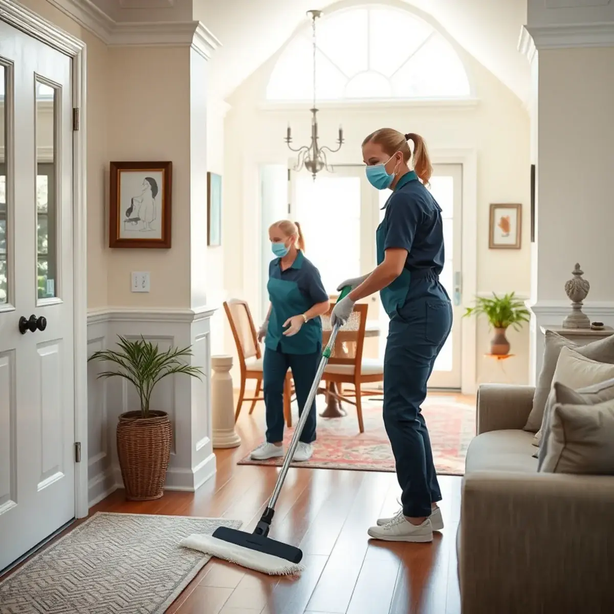 Professional cleaner working inside a Dennis Township, New Jersey home