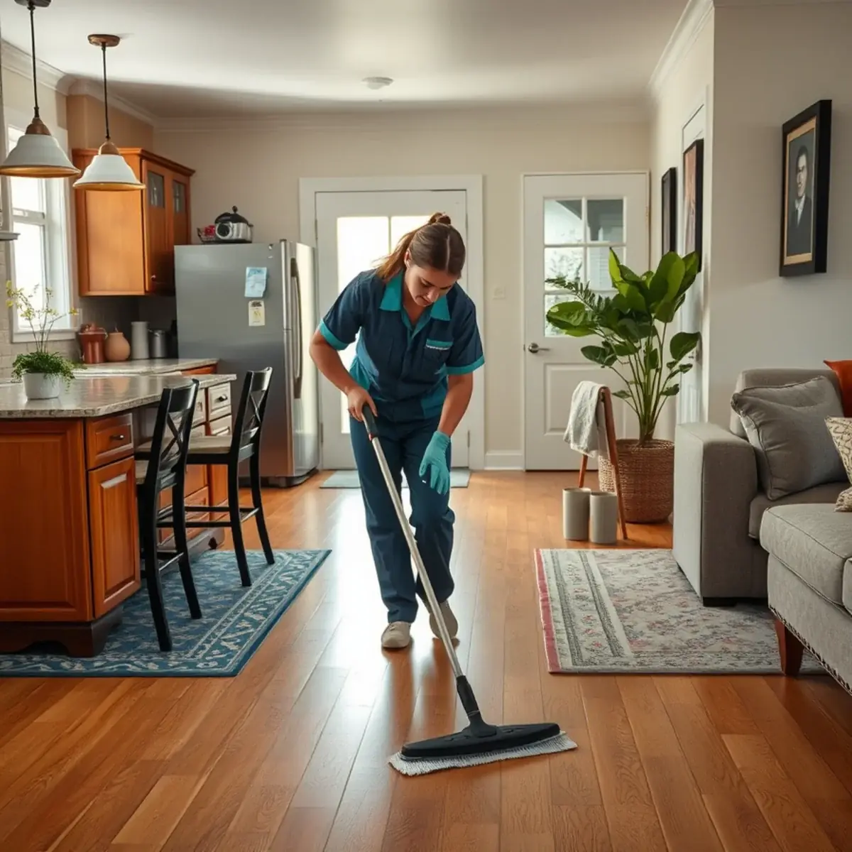 Professional cleaner working inside a Edison, New Jersey home
