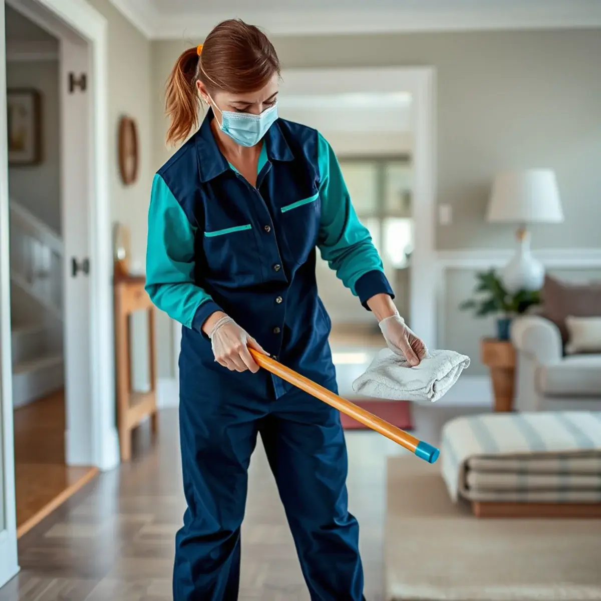 Professional cleaner working inside a Folsom, New Jersey home
