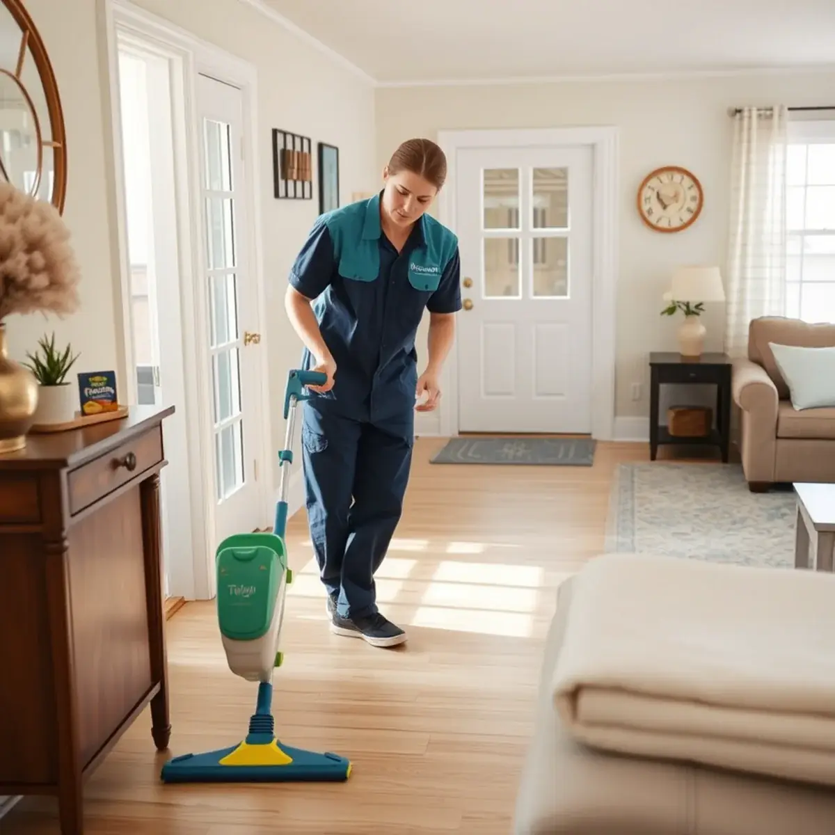 Professional cleaner working inside a Hammonton, New Jersey home