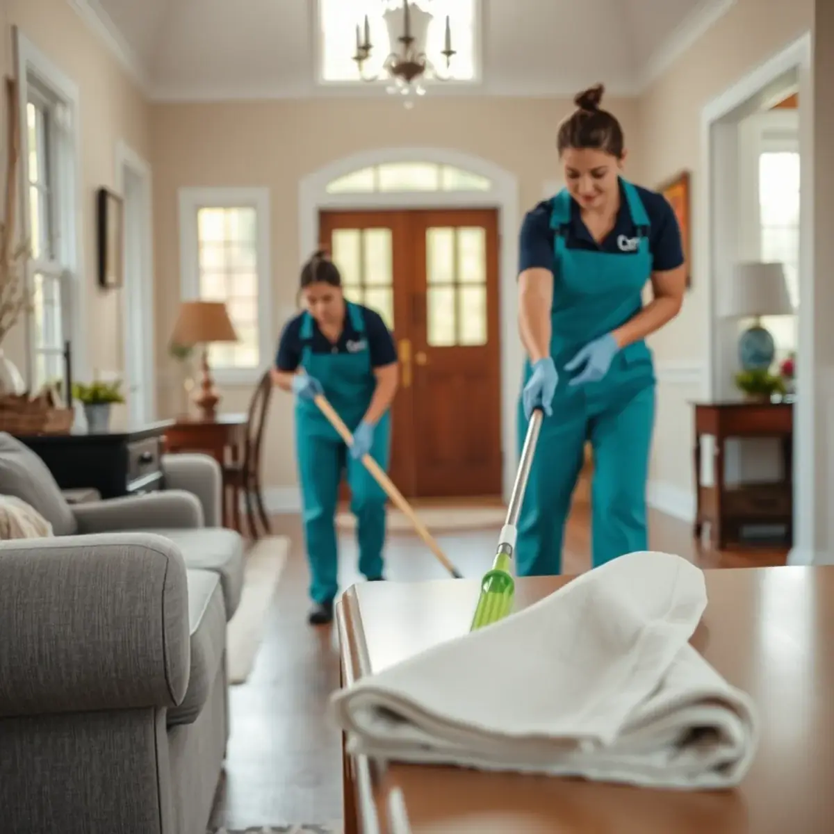 Professional cleaner working inside a Hardwick, New Jersey home