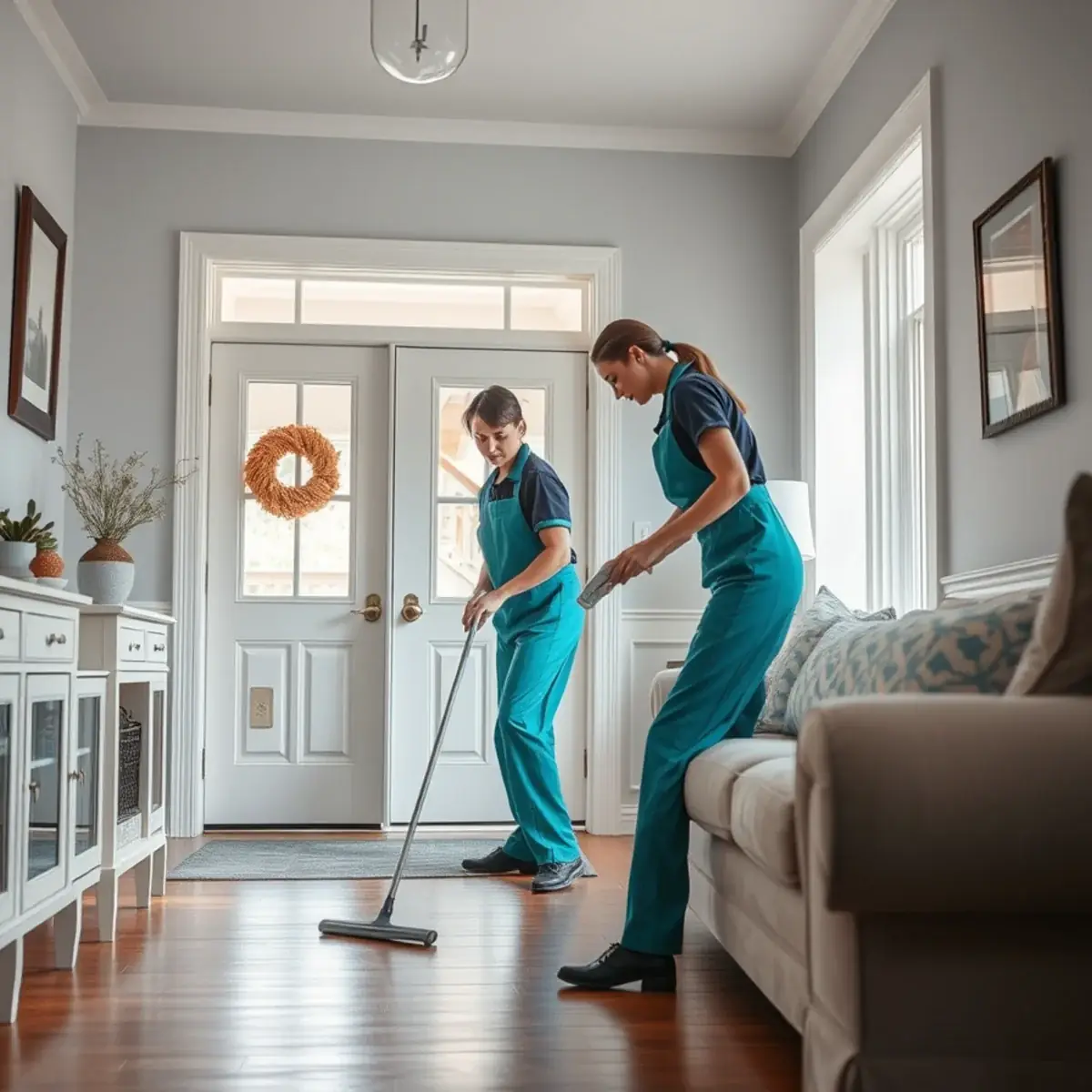 Professional cleaner working inside a Lakewood, New Jersey home