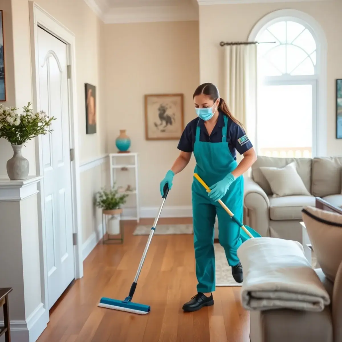 Professional cleaner working inside a Lanoka Harbor, New Jersey home