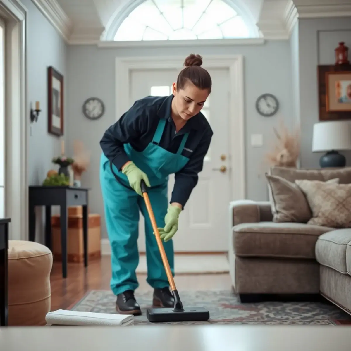Professional cleaner working inside a Lindenwold, New Jersey home