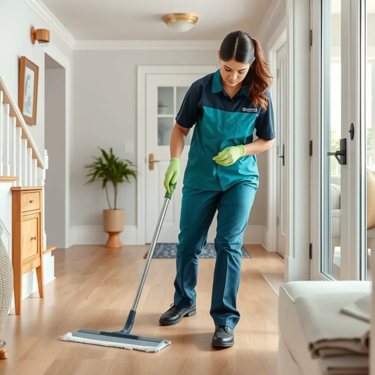 Professional cleaner working inside a Lower Township, New Jersey home