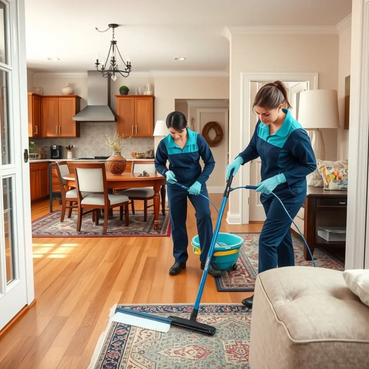 Professional cleaner working inside a Mantua, New Jersey home