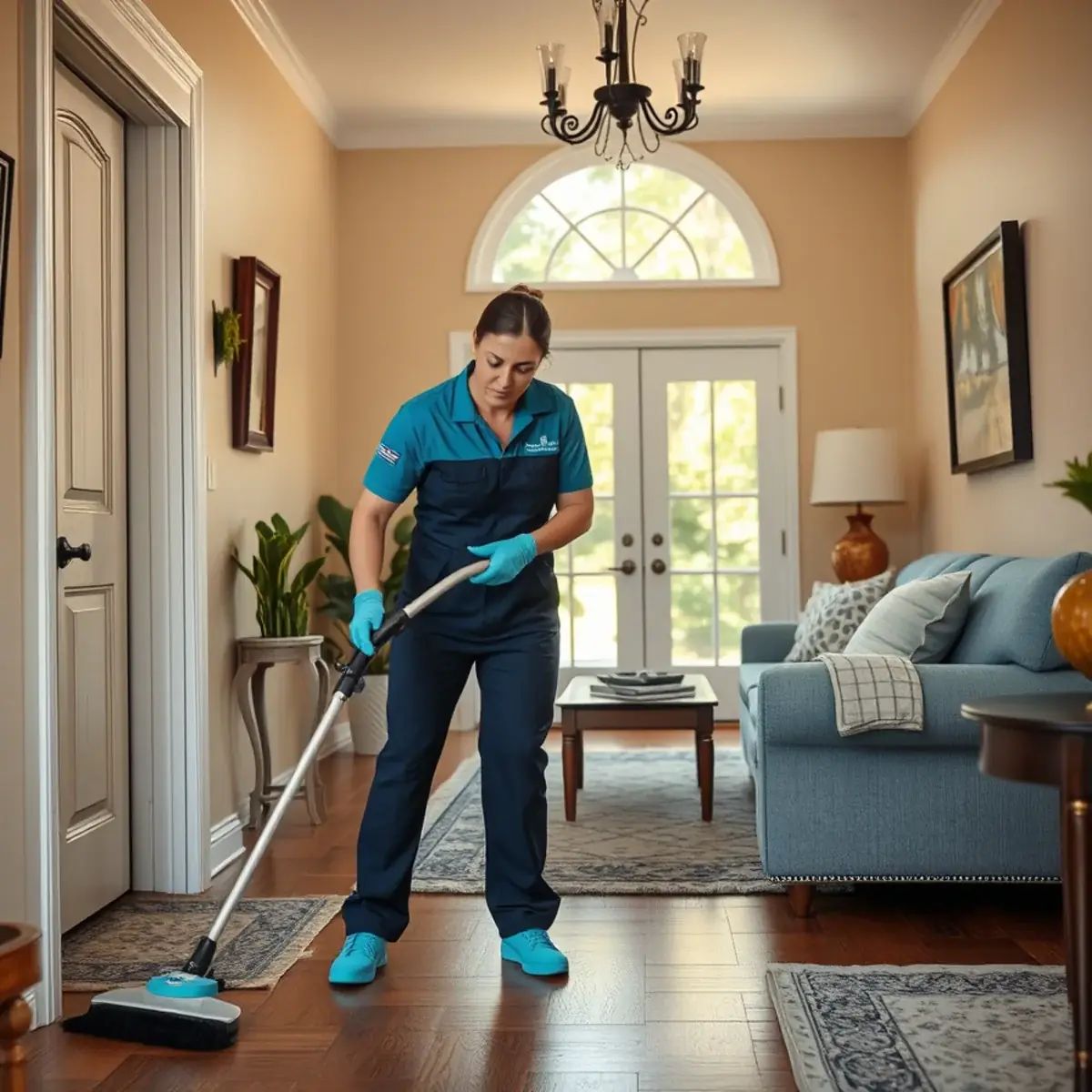 Professional cleaner working inside a Maple Shade, New Jersey home