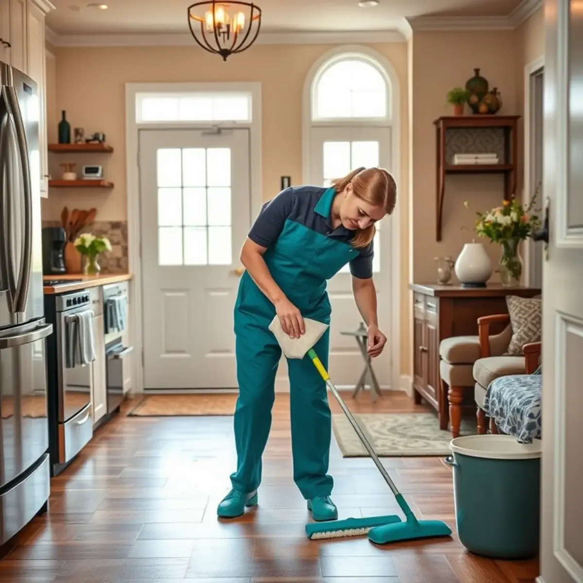 Professional cleaner working inside a Maurice River, New Jersey home