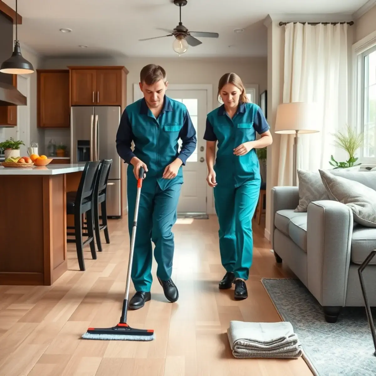 Professional cleaner working inside a Middlesex, New Jersey home