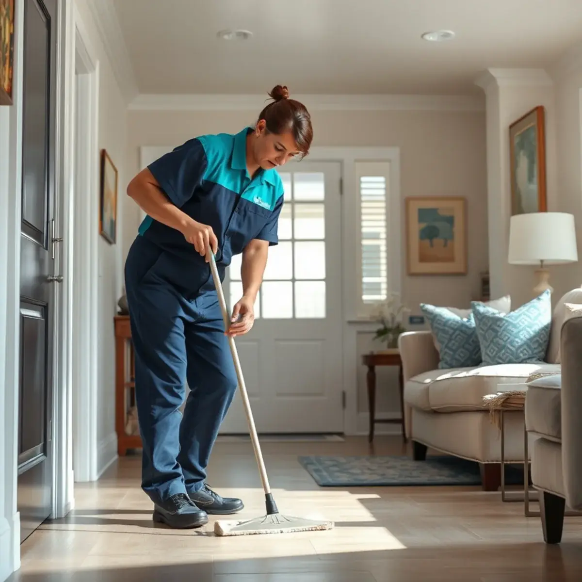 Professional cleaner working inside a Ocean City, New Jersey home