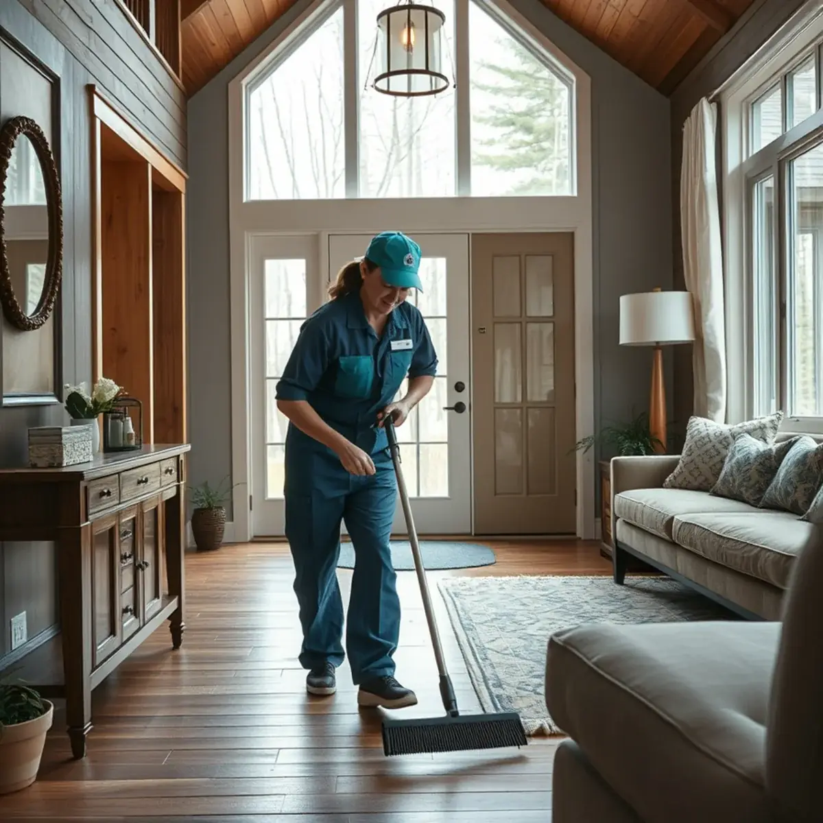 Professional cleaner working inside a Ogdensburg, New Jersey home