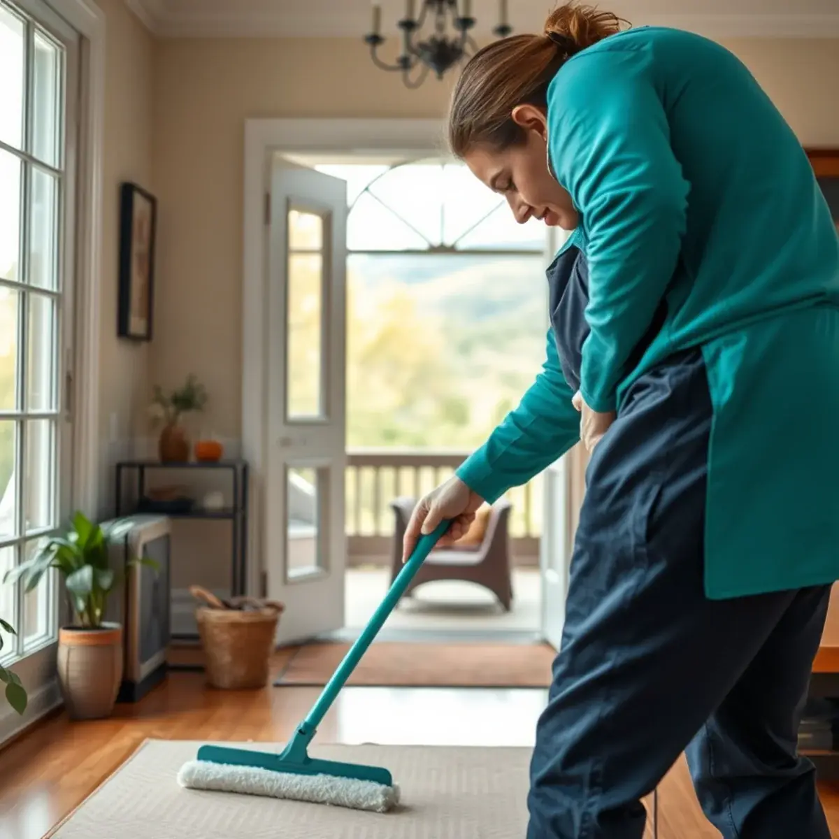 Professional cleaner working inside a Oxford, New Jersey home