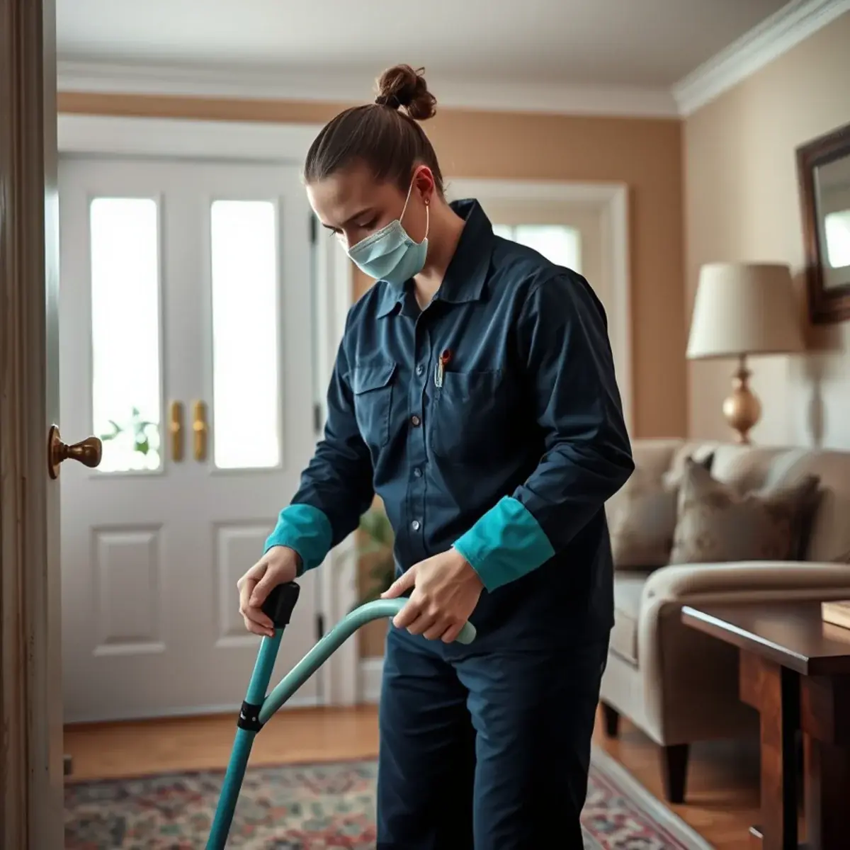 Professional cleaner working inside a Pennsauken, New Jersey home
