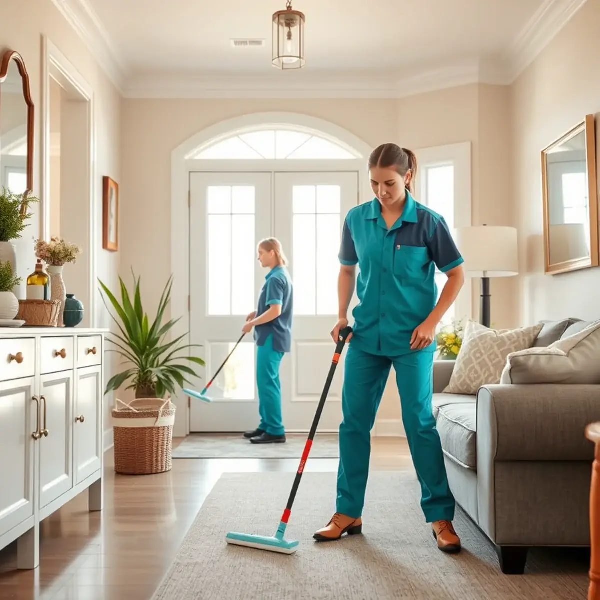 Professional cleaner working inside a Point Pleasant Beach, New Jersey home