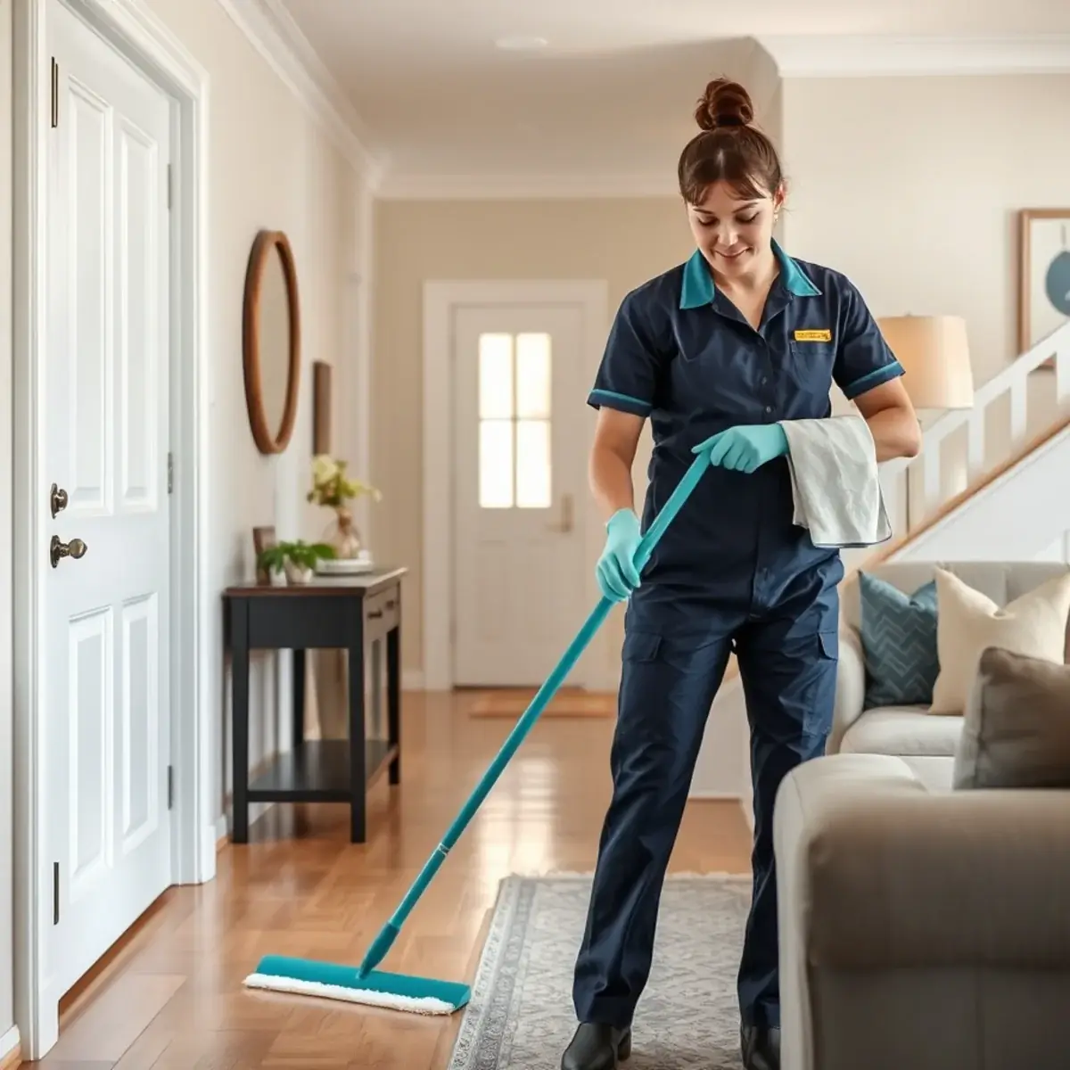 Professional cleaner working inside a Rio Grande, New Jersey home