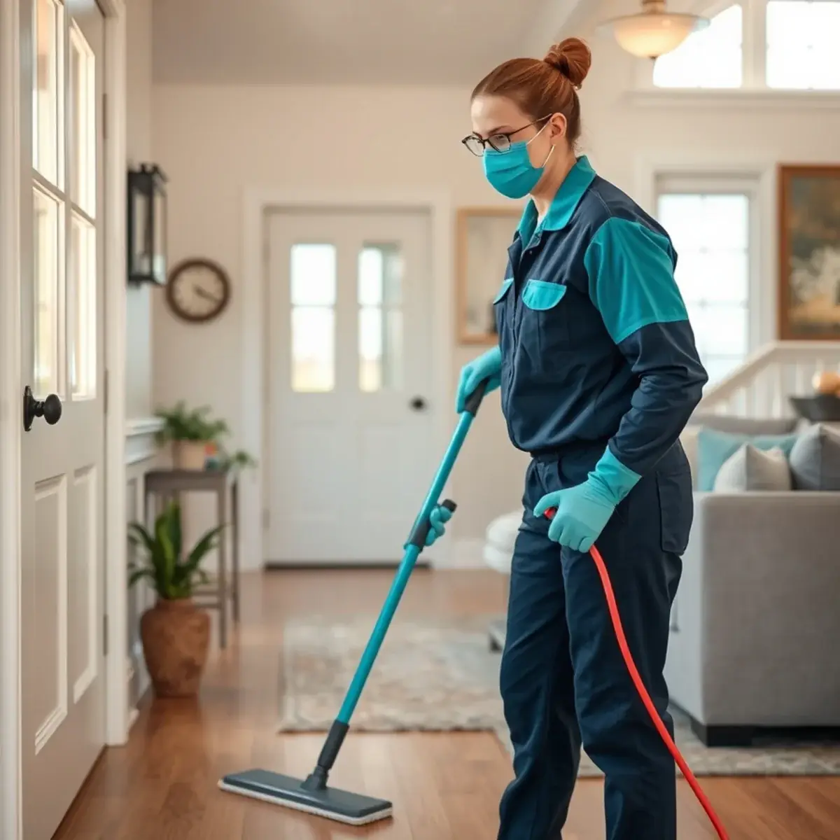 Professional cleaner working inside a Sea Isle City, New Jersey home