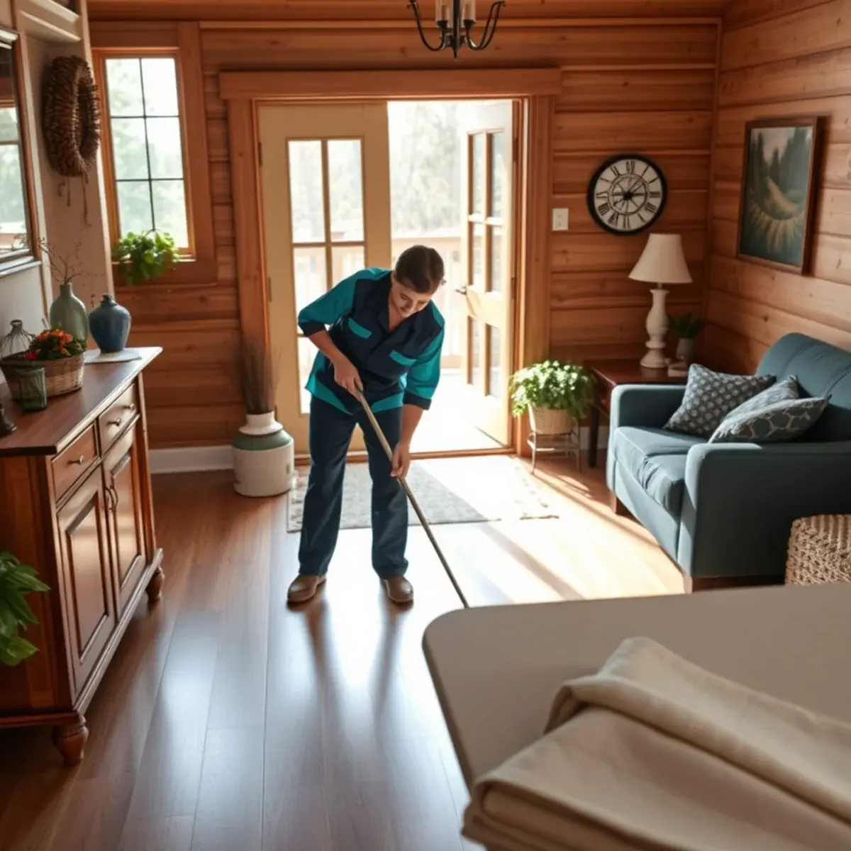 Professional cleaner working inside a Upper Pittsgrove, New Jersey home