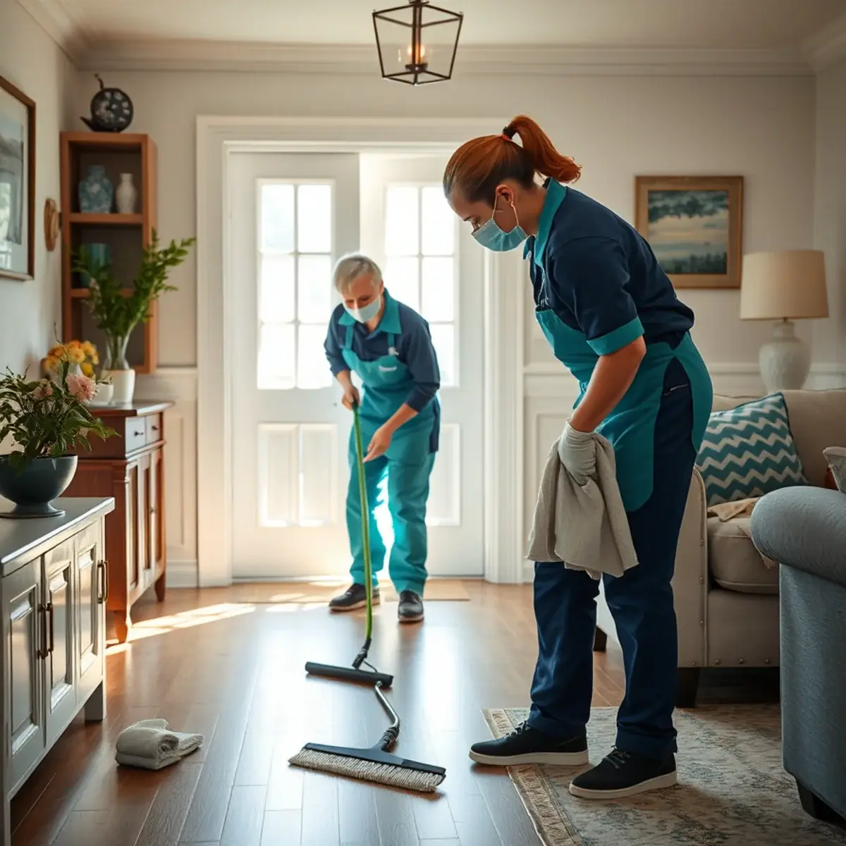 Professional cleaner working inside a Upper Township, New Jersey home
