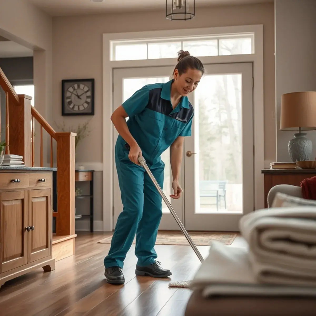Professional cleaner working inside a Vernon, New Jersey home