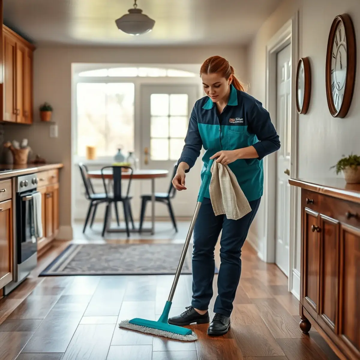 Professional cleaner working inside a Vineland, New Jersey home