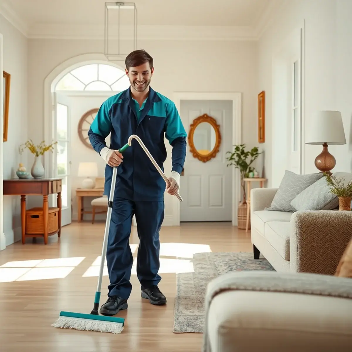 Professional cleaner working inside a Wall, New Jersey home