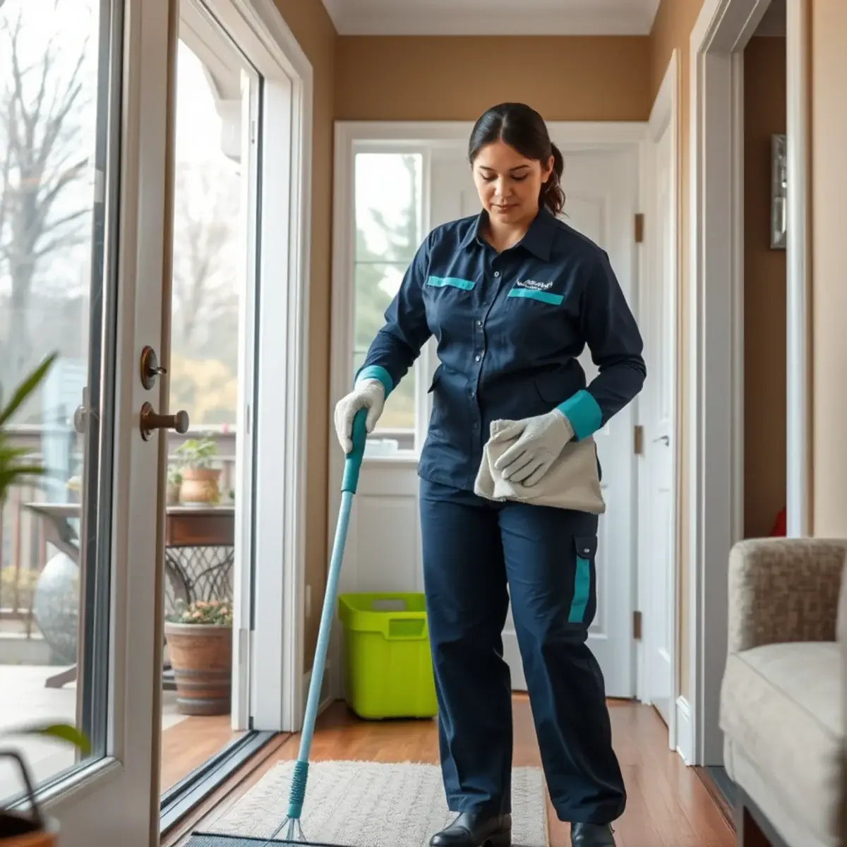 Professional cleaner working inside a Wanaque, New Jersey home