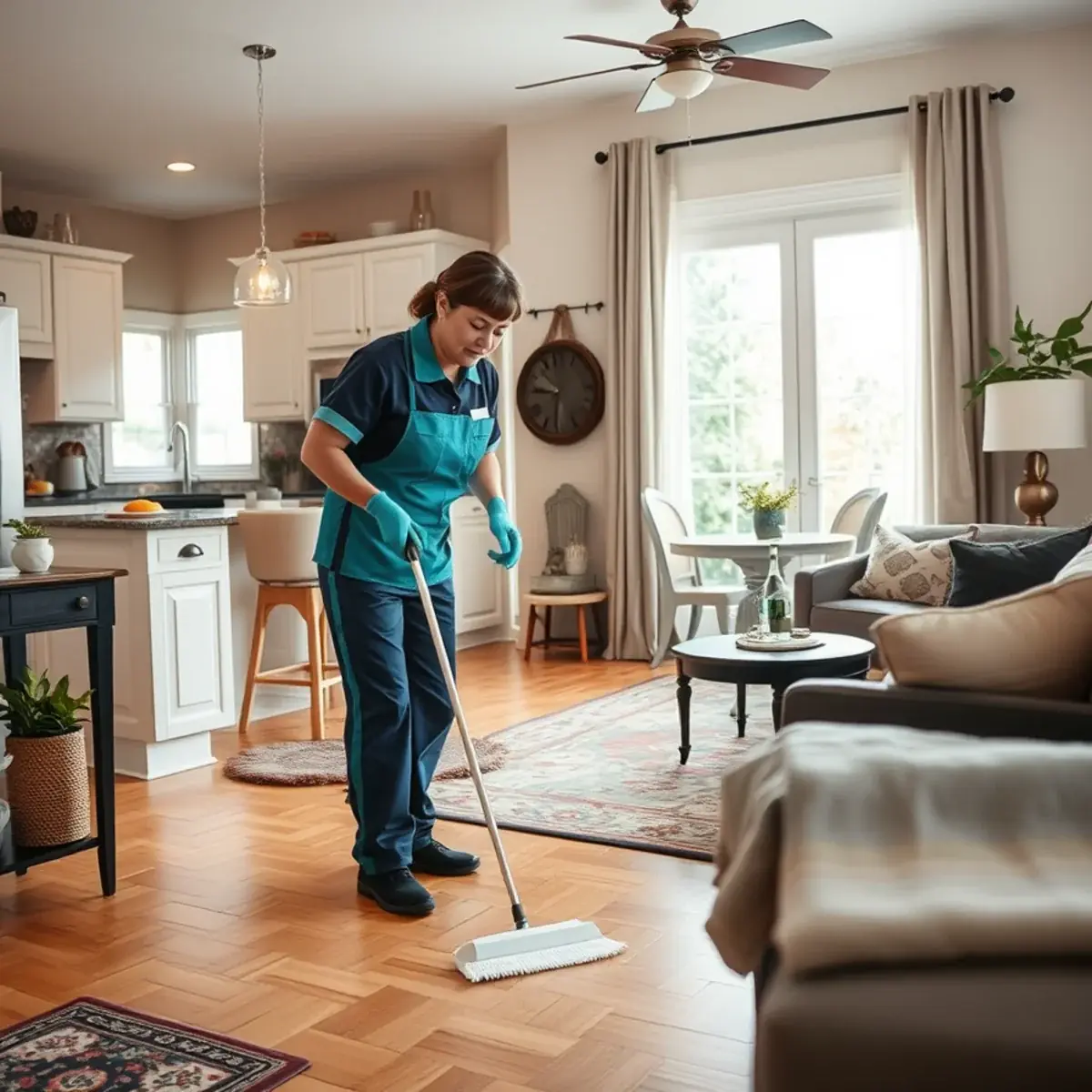 Professional cleaner working inside a Wenonah, New Jersey home