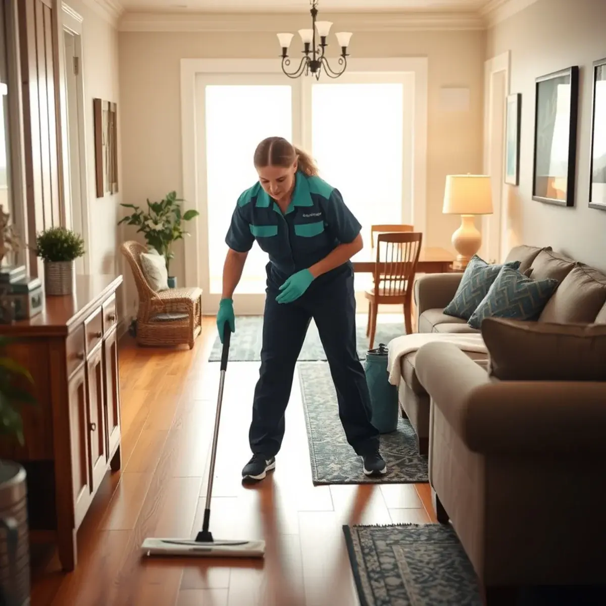 Professional cleaner working inside a Whitesboro, New Jersey home