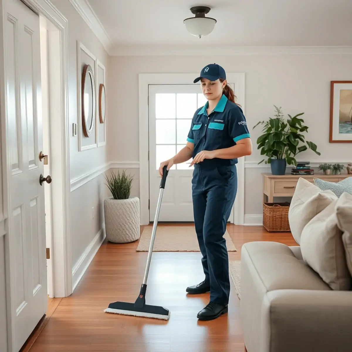 Professional cleaner working inside a Whiting, New Jersey home