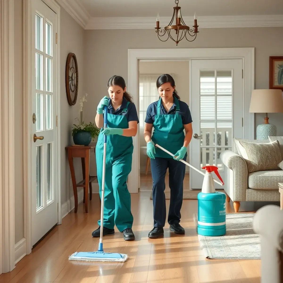 Professional cleaner working inside a Wildwood, New Jersey home