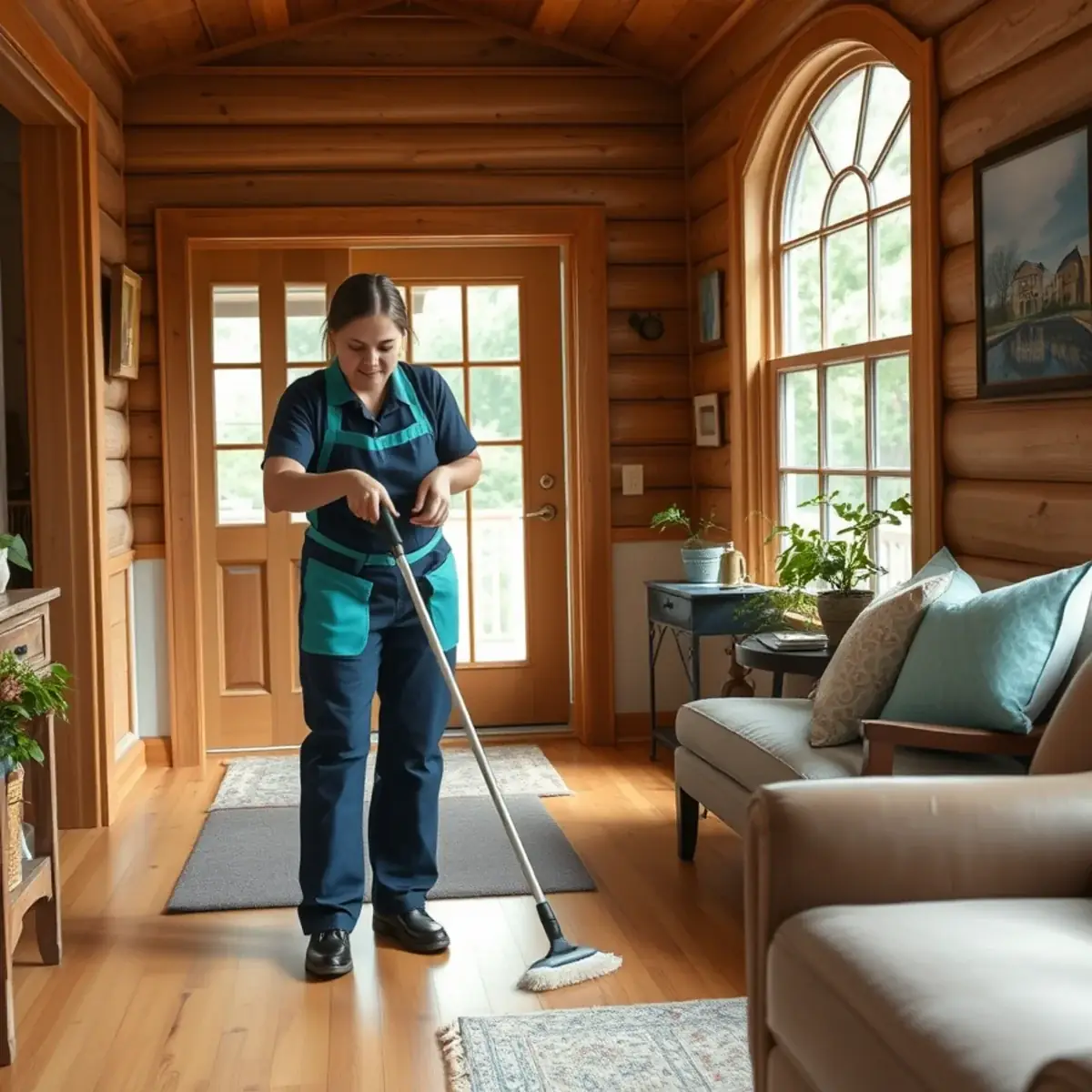 Professional cleaner working inside a Woodstown, New Jersey home