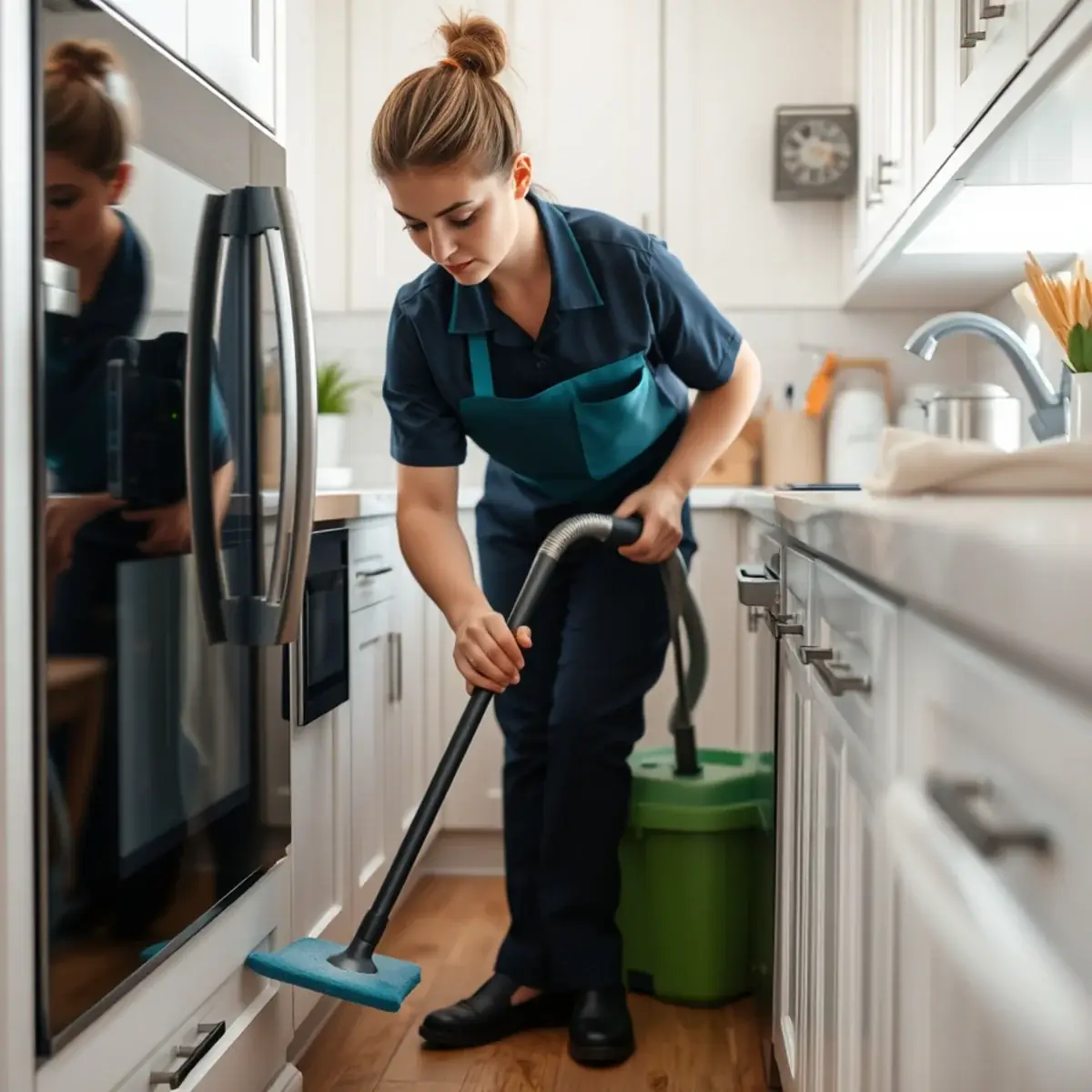 Room-by-room deep cleaning checklist beside cleaning supplies